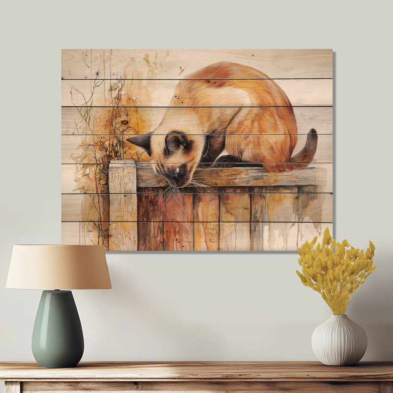 Ophelia & Co. The Curious Siamese Cat II - Modern Wood Wall Art On